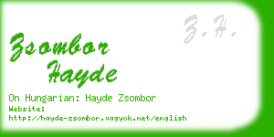zsombor hayde business card